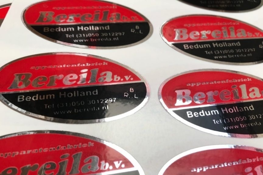 Aluminium stickers impressie