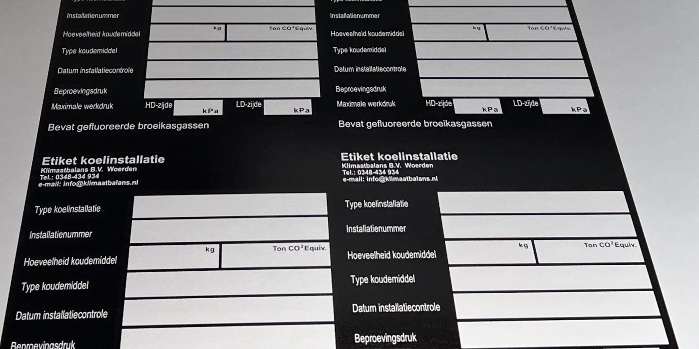 Duurzame kenplaatstickers van Combiflex