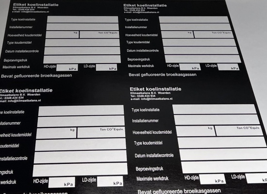 Duurzame kenplaatstickers van Combiflex